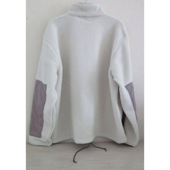 Nike DD5021 Mens Sz 2XL Cream/Gray Sportswear Sherpa Fleece Full-Zip Jacket $150 - Picture 2 of 5